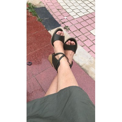 Sandal Daphne quai ngang gót vuông 8cm (size 37-235)