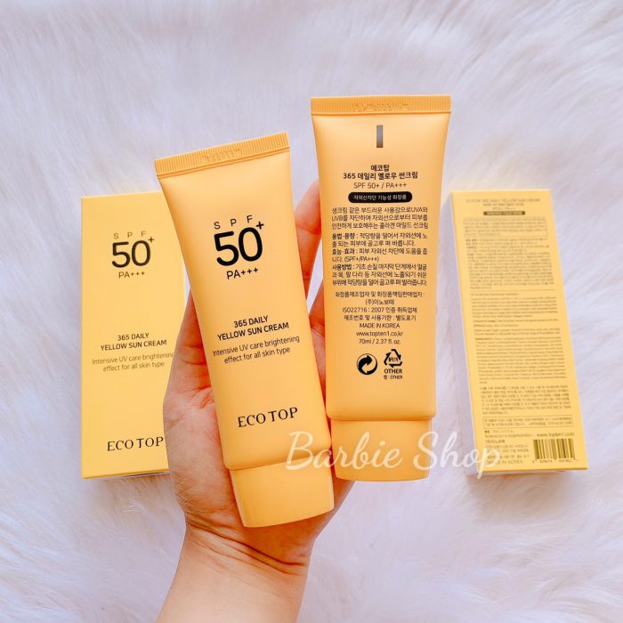 Kem Chống Nắng Ecotop 365 Daily Yellow Sun Cream 70ml - Màu vàng