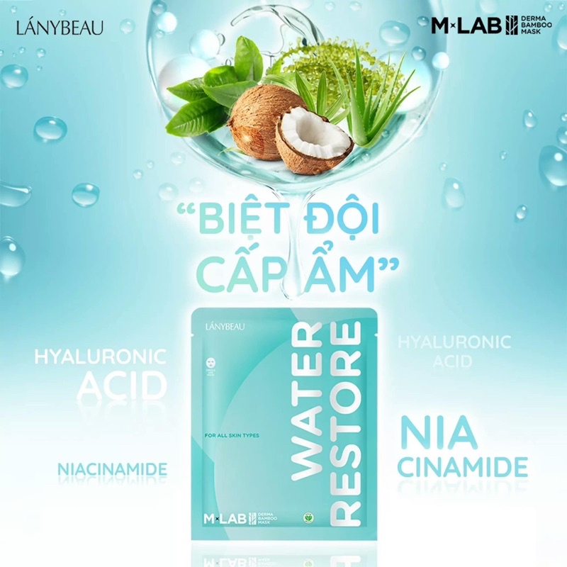Mặt nạ sợi tre Mlab cấp ẩm, dưỡng trắng, giảm viêm