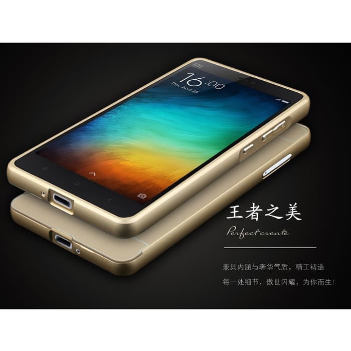 Ốp Lưng Kính Cường Lực Viền Nhôm Cho Xiaomi Mi4i Mi4c Mi 4