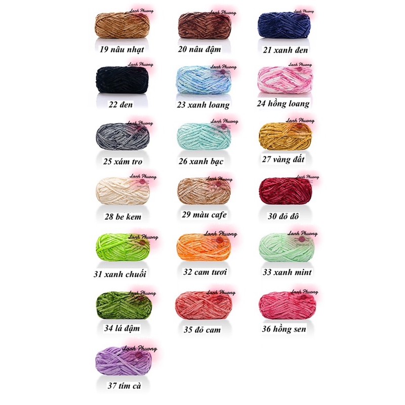 Len Nhung Chenille Mềm Mịn Đan Móc Đồ Len, Thú Bông