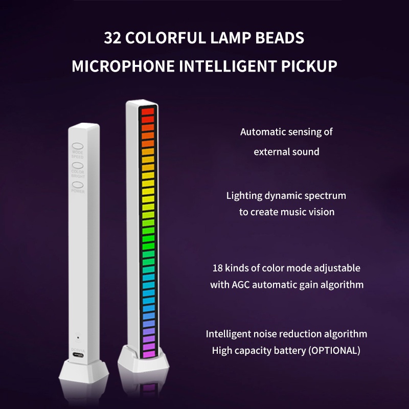 Đèn Led Rgb Điều Khiển Qua Giọng Nói Bằng Nhựa Cổng Usb Có Thể Điều Chỉnh Gắn Trong Xe Hơi NO APP