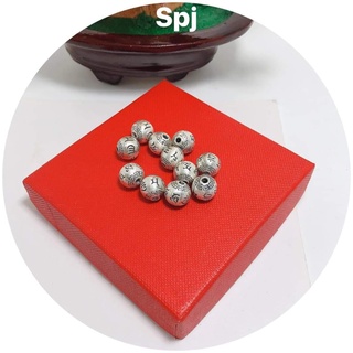 1 viên bi bạc 10mm om mani padme hum tiếng phạn