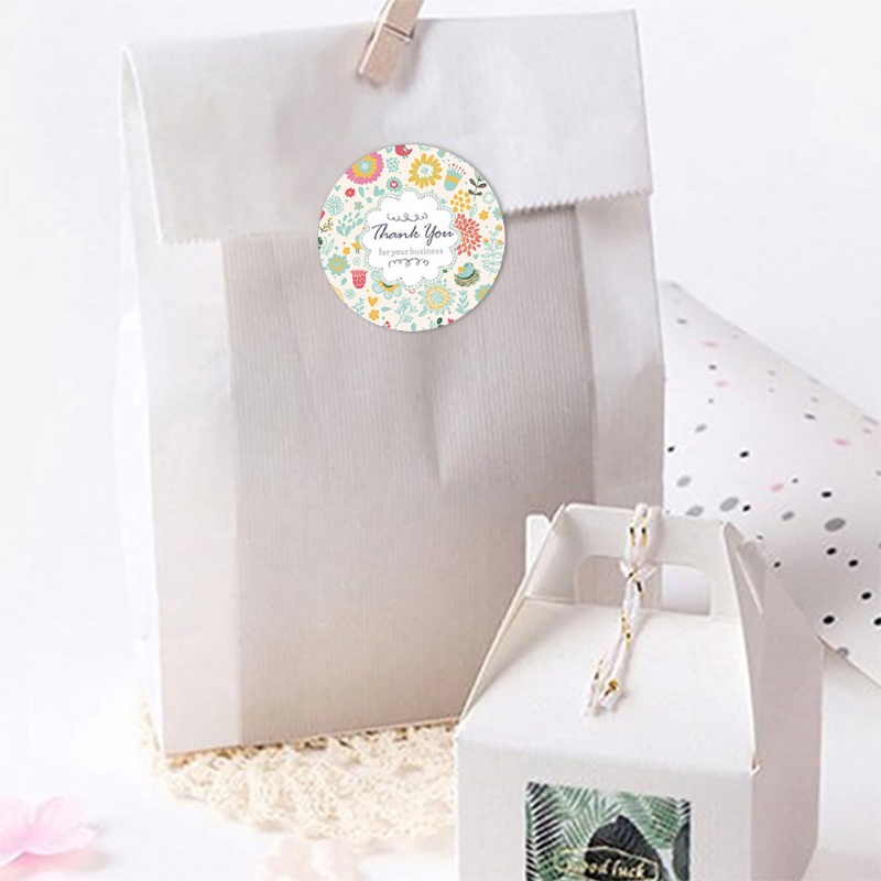 Bộ 500 Nhãn Dán Tròn In Chữ Thank You Dùng Trang Trí Gói Quà