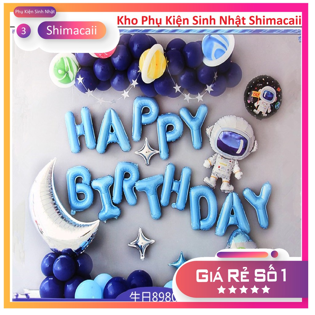 SET COMBO TRANG TRÍ SINH NHẬT THÔI NÔI MÀU XANH CHO BÉ TRAI