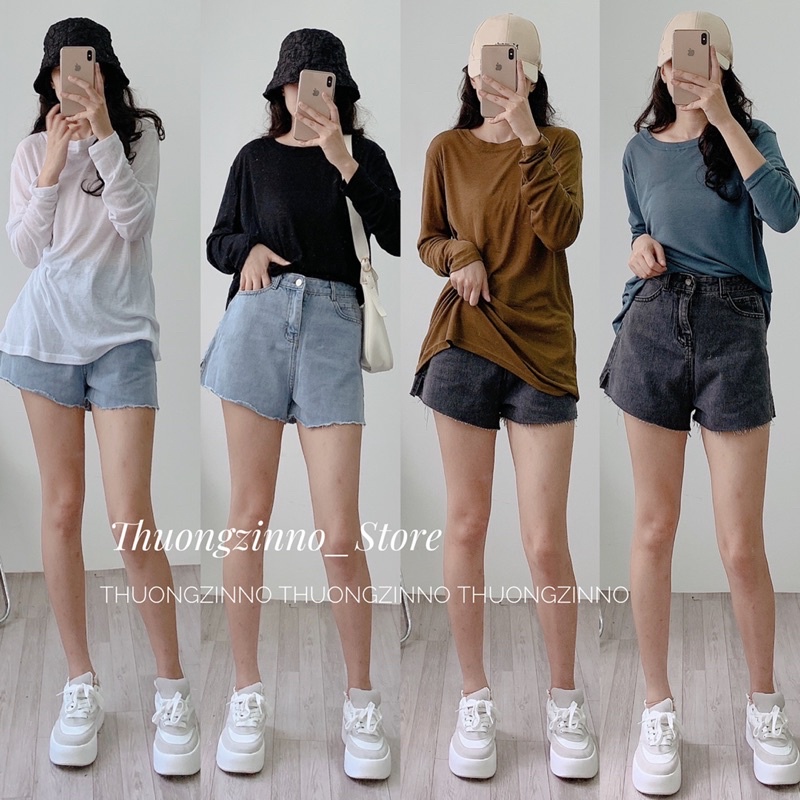 [Ảnh thật /Video]Quần sooc jean cắt đùi tua gấu mã mới hottrend Quần đùi tôn dáng tôn eo forl Hàn Quốc