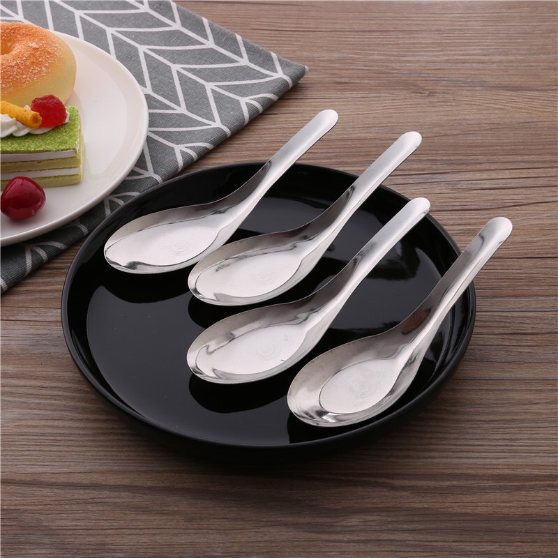 Combo 5 Thìa inox ăn phở cơm cháo súp cán dài dày dặn chắc chắn