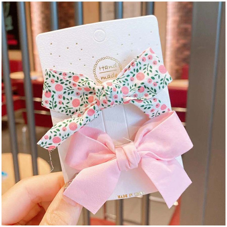 Kẹp Tóc Nơ Thời Trang  Set 2 Cặp Nơ Dễ Thương Dành Cho Bé Gái Hadyykids H.CT27