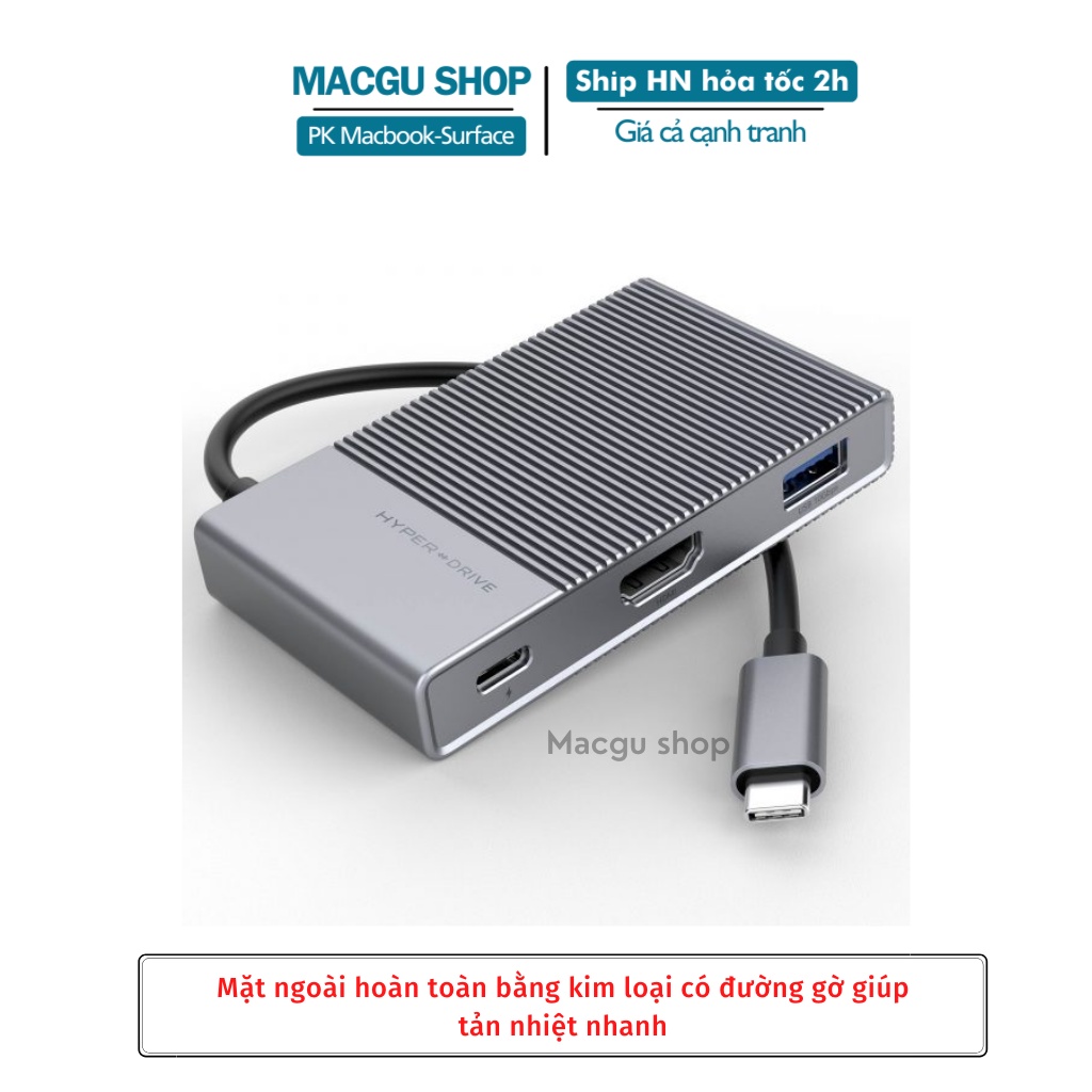 Cổng chuyển/ Hub USB-C 6in1 GEN 2 HyperDrive cho Macbook, Laptop