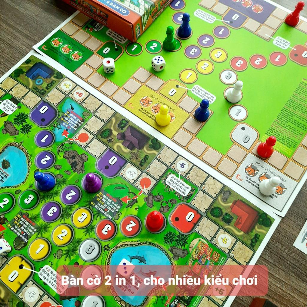 Board game-Cờ xúc xắc cá ngựa 6 người chơi Foxi-đồ chơi phát triển tư duy-dễ chơi-vui nhộn-giá siêu rẻ