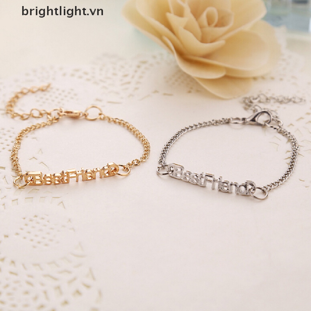 Vòng tay tình bạn bằng hợp kim phối mặt chữ Best Friends thời trang cho nam và nữ