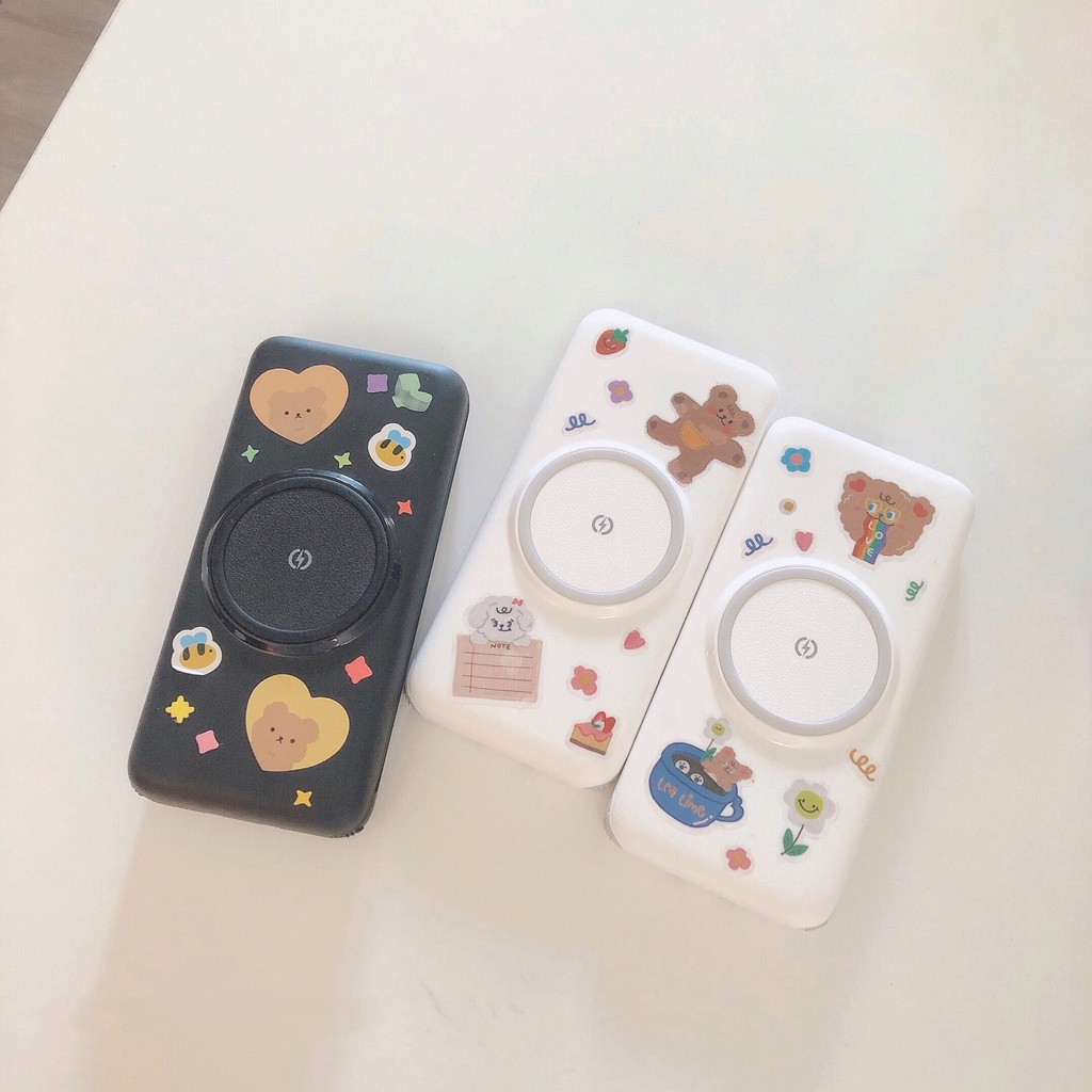 Sạc dự phòng kiêm sạc ko dây dung lượng 10000mAh,20000mAh tích hợp sẵn cổng /cáp sạc