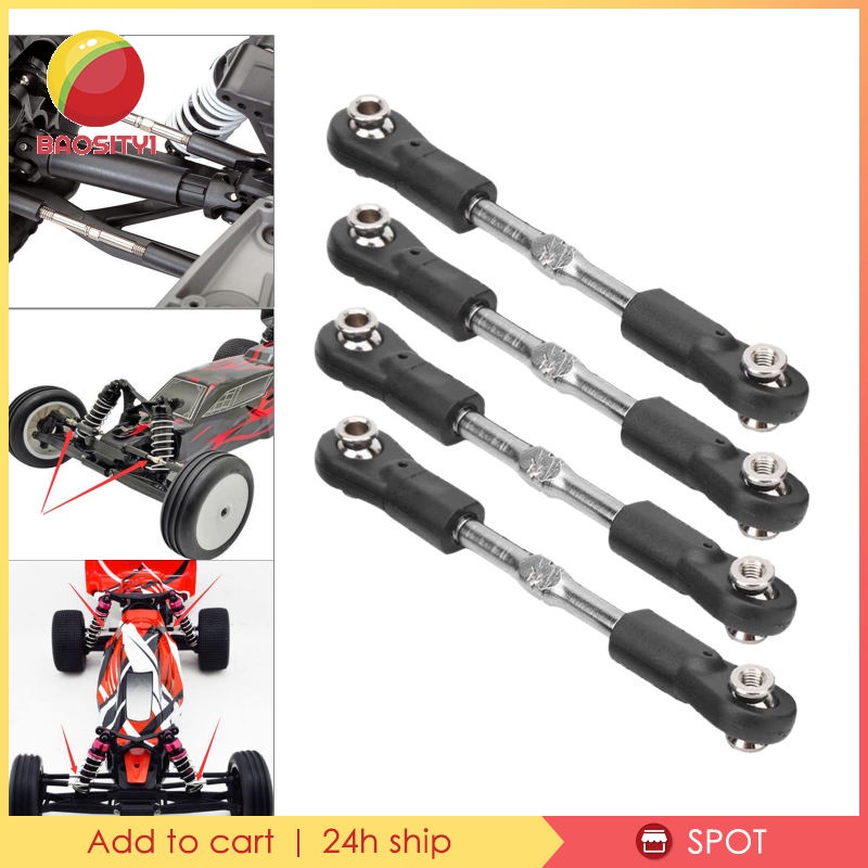 Set 1 / 4 Thanh Servo Bằng Kim Loại Nâng Cấp Có Thể Điều Chỉnh Kèm Ốc Vít Thay Thế Cho Xe Hơi Điều Khiển Từ Xa ZD Racing Hobao HPI