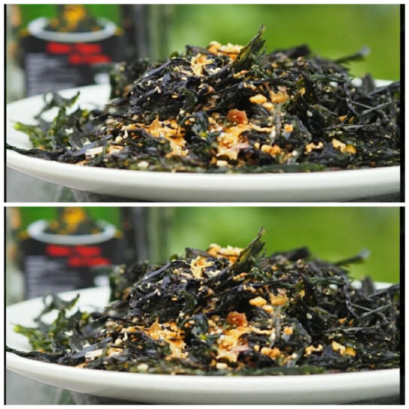 RONG BIỂN CHÁY TỎI/MÈ RANG hộp150g