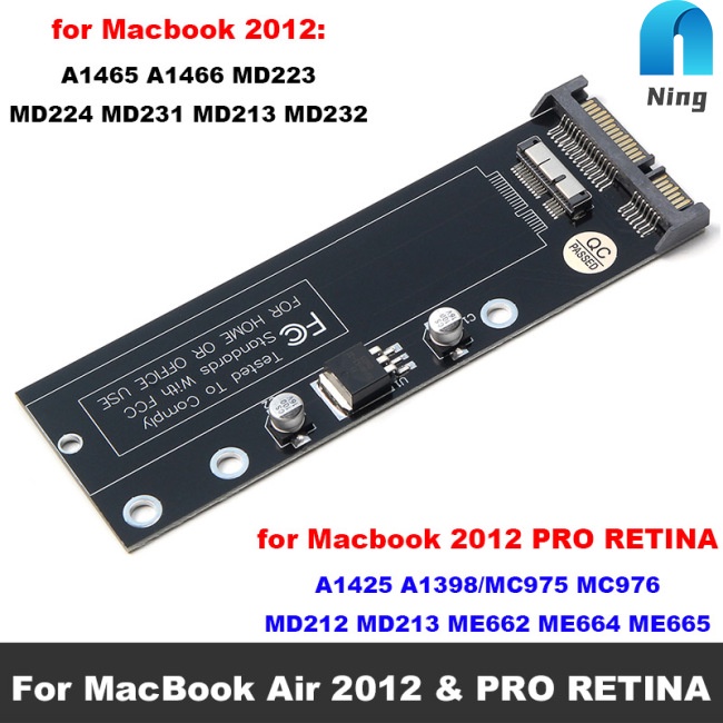 Bảng Mạch Chuyển Đổi Ning SSD Sang SATA 2011 2012 Cho MacBook Air & PRO RETINA 7+17pin & 6+12pin SSD