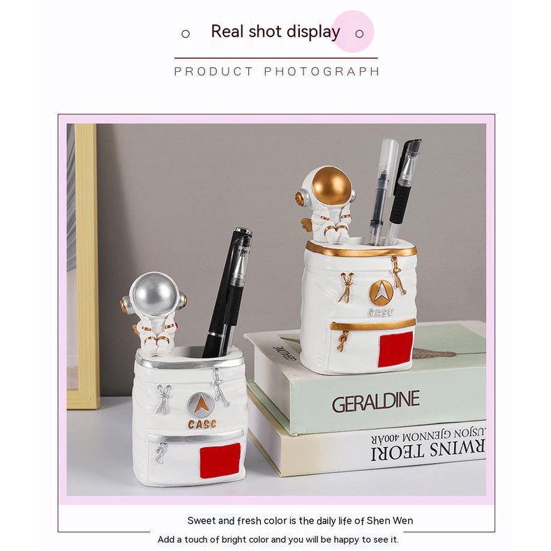 Giá Đỡ Bút Hình Phi Hành Gia Phong Cách Bắc Âu Sáng Tạo Trang Trí Bàn Học