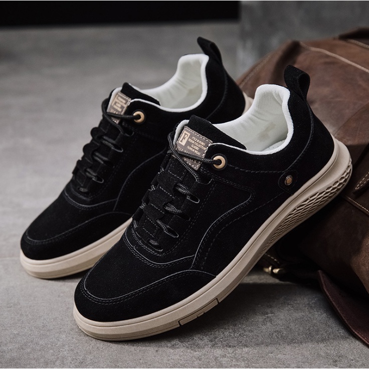 Giày sneaker thể thao da nam cao cấp, phong cách trẻ trung năng động, đế cao su non đi cực êm DD93