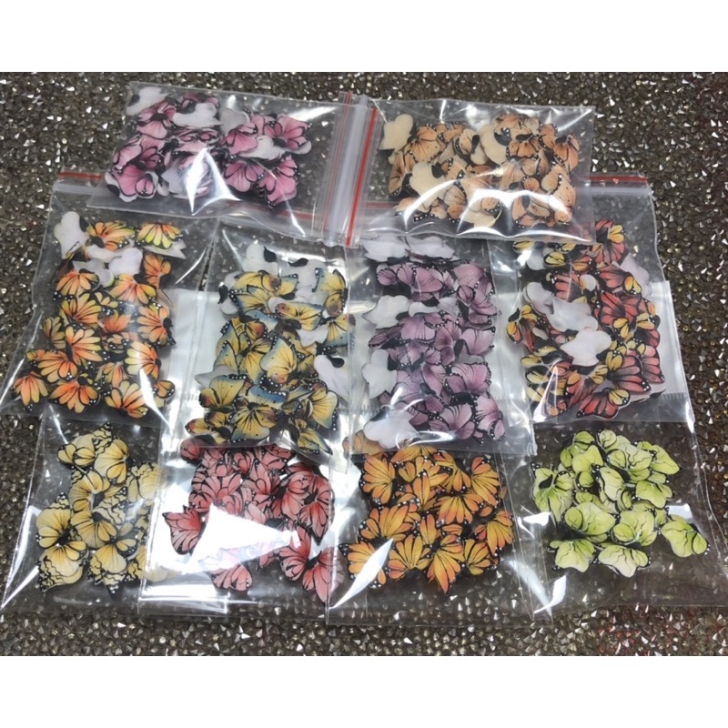 Bướm nửa.bướm bột nails.hoa bột làm móng.phụ kiện nails