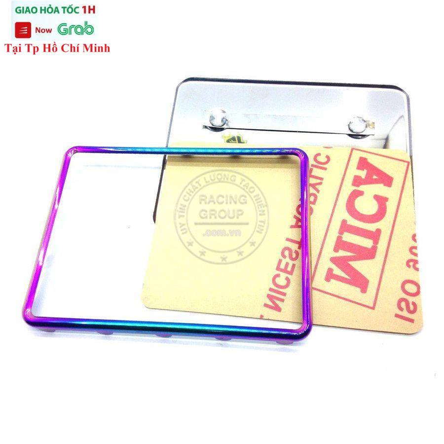 Khung Biển Số Xe Máy, Khung Bảng Số Xe Máy, Full Bộ Bao Gồm Ốp Biển Số Xe Máy Titan 7 Màu Mica Và Pát Gắn