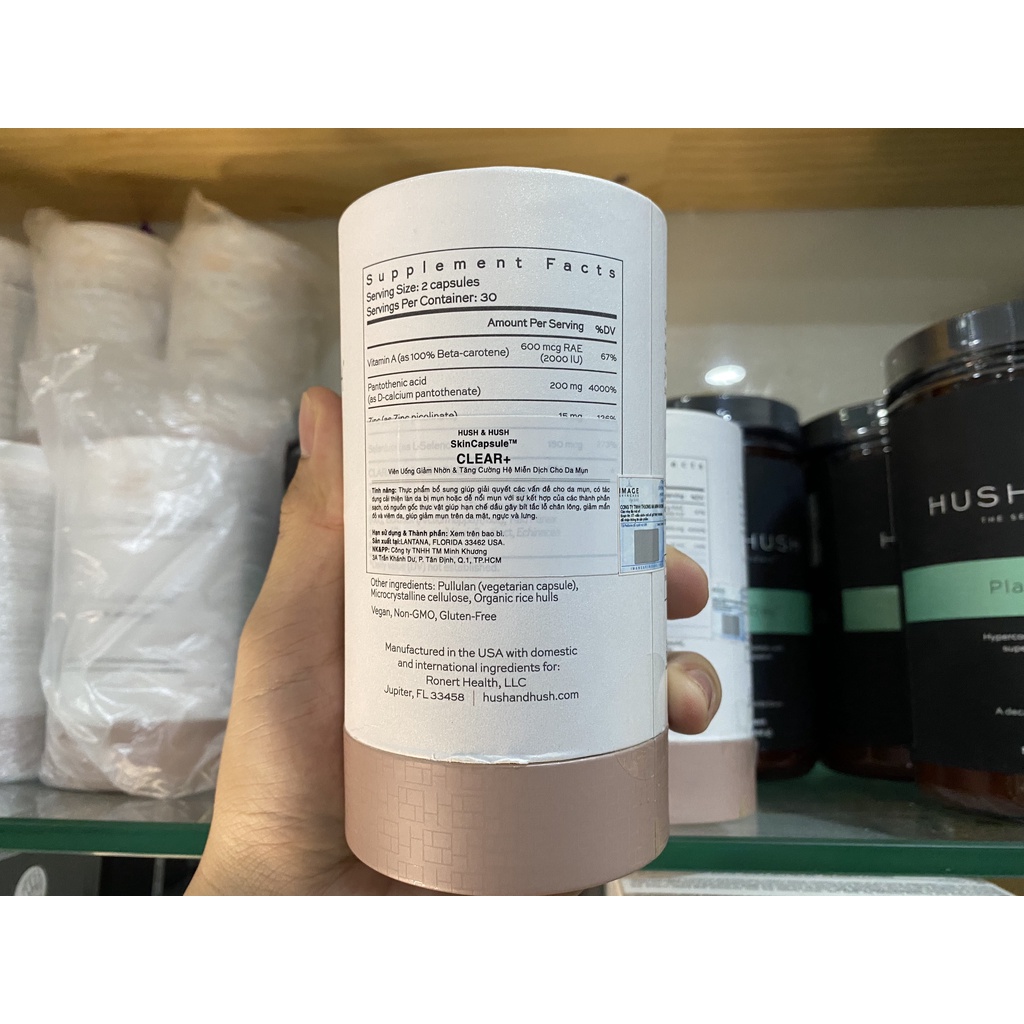 Viên Uống Giảm Mụn Image Skincare Hush & Hush SkinCapsule Clear+ 60viên