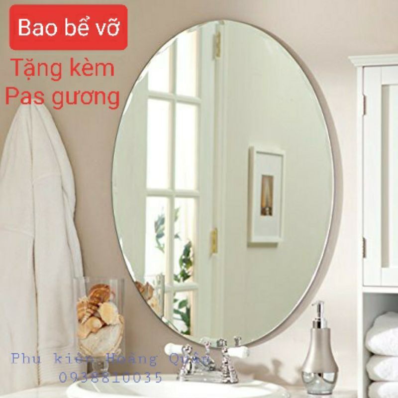 GƯƠNG TREO TƯỜNG NHÀ TẮM OVAL NGANG 45 * CAO 60