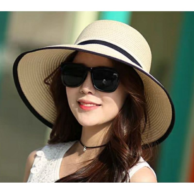 Nón đi biển đẹp rộng vành cói