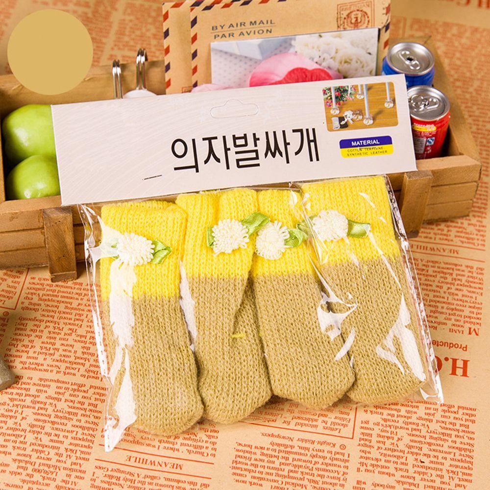 Bộ 4 Vỏ Bọc Bảo Vệ Chân Bàn / Ghế Đan Len Chất Liệu Dày Dặn Tiện Dụng