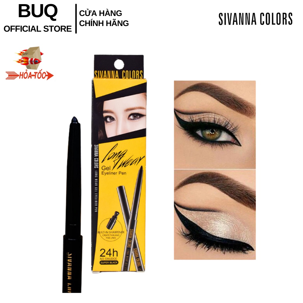 Bút Chì Kẻ Mắt Không Lem, Không Trôi Sivanna Colors Long Wear Gel Eyeliner Pen HF777 0.5g