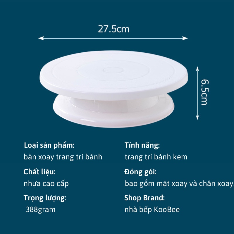 Bàn xoay nhựa trang trí bánh kem KOOBEE - Dụng cụ làm bánh