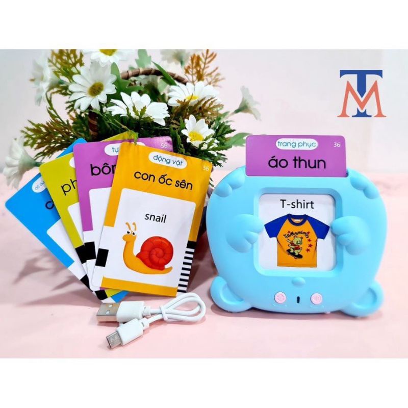 Máy đọc thẻ song ngữ Anh-Việt flashcard 255 thẻ 510 từ vựng bản mới nhất