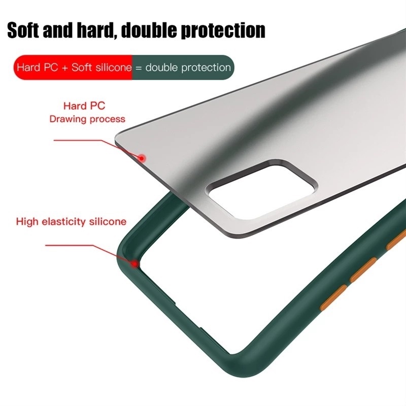 Ốp điện thoại cứng mặt nhám có khung viền camera cho Samsung Galaxy M52 5G A13 A03s A32 4G A02s A21s