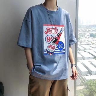 Áo Thun Tay Ngắn Dáng Rộng Thoáng Khí Phong Cách Harajuku Cho Nam
