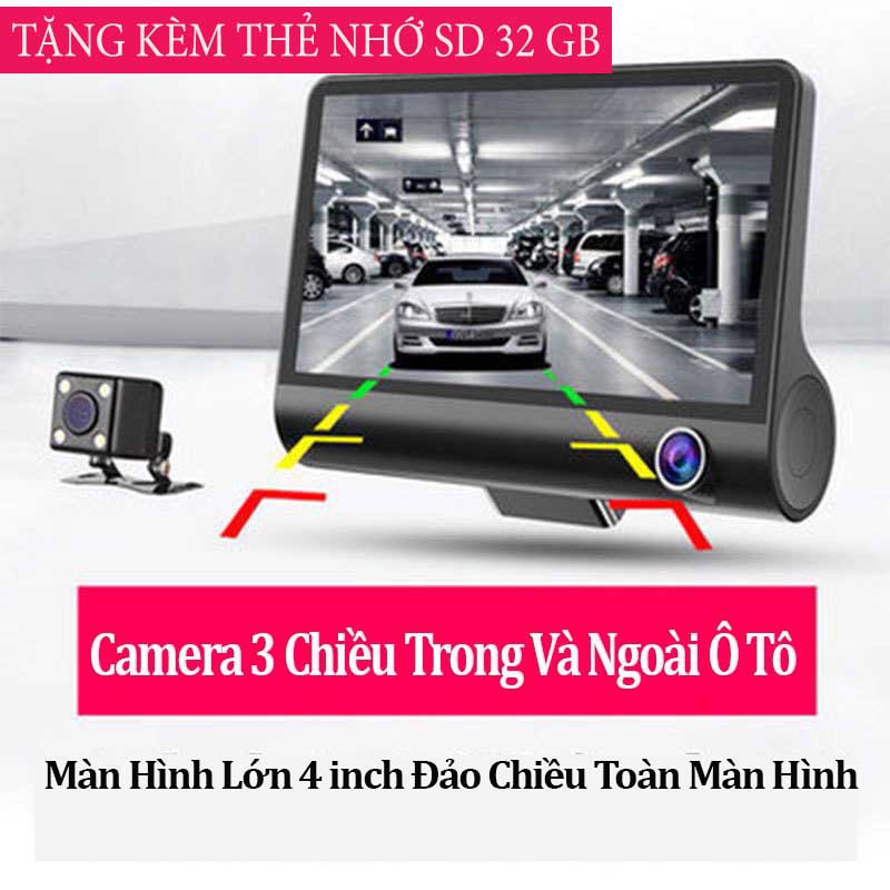 Camera Hành Trình - Camera Hành Trình Ô Tô 3 Mắt DVR 4 inch fullHD 1080p | WebRaoVat - webraovat.net.vn