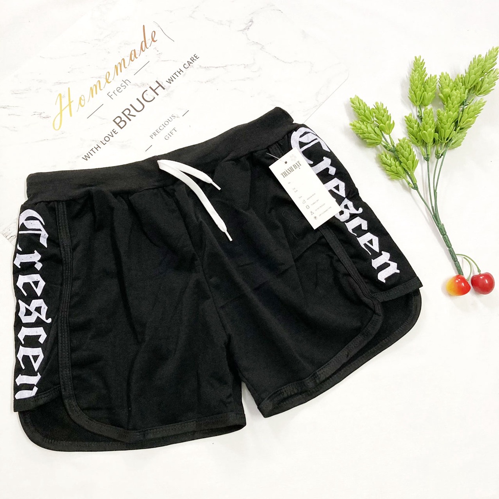 Quần đùi nữ freesize từ 45-55kg thun da cá mỏng mềm mát - lưng thun có dây rút - QU61