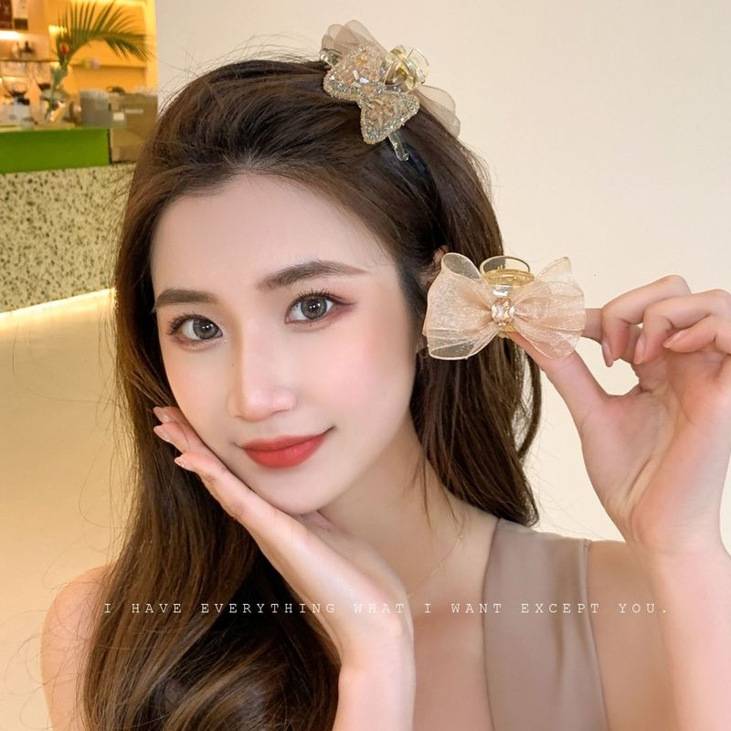 Kẹp Tóc Hình Nơ Đính Đá Thời Trang Hàn Quốc