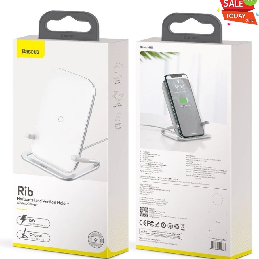 [Chính Hãng  - Sẵn] Đế sạc nhanh không dây Baseus Rib 15W cho iPhone/Samsung/ Xiaomi/ Oppo - LV718