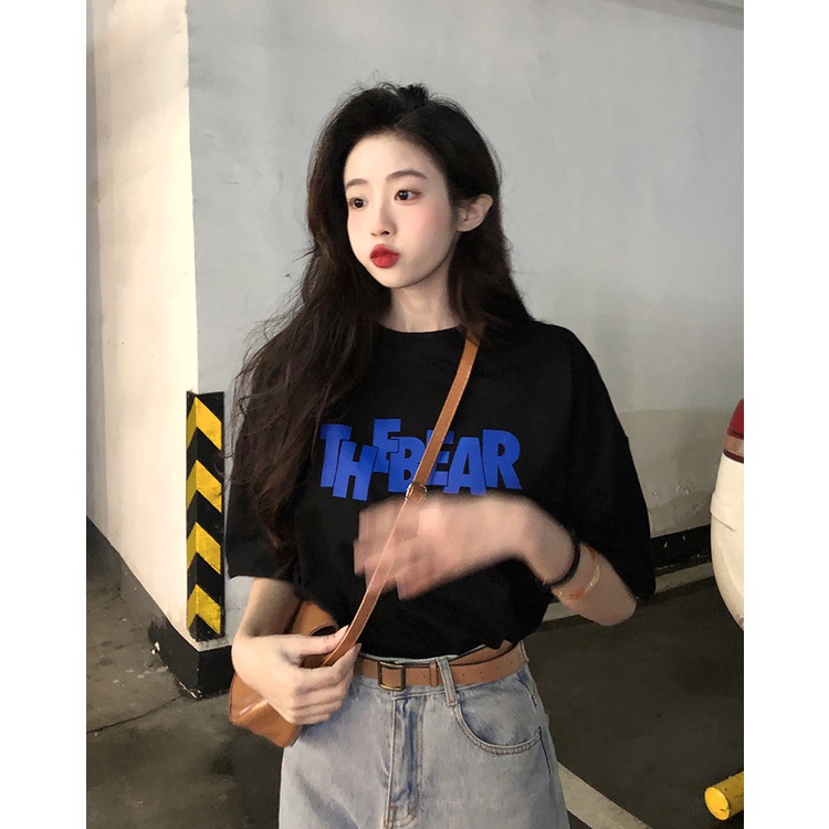 Áo thun Xiaozhainv ngắn tay dáng rộng thiết kế giản dị thời trang cho nữ