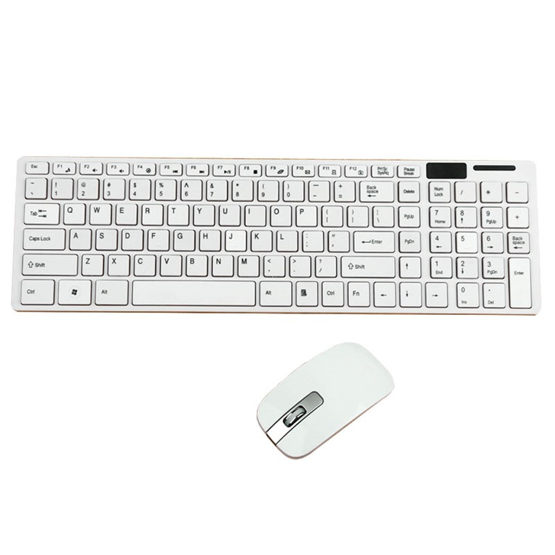 Bộ bàn phím chuột không giây YDL-G-06 Mini Ultra-Thin USB 2.4G Wireless Keyboard +1600DPI (Trắng)