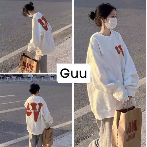 Áo nỉ nam nữ tay dài form thụng chất nỉ dày dặn style hàn quốc GUU