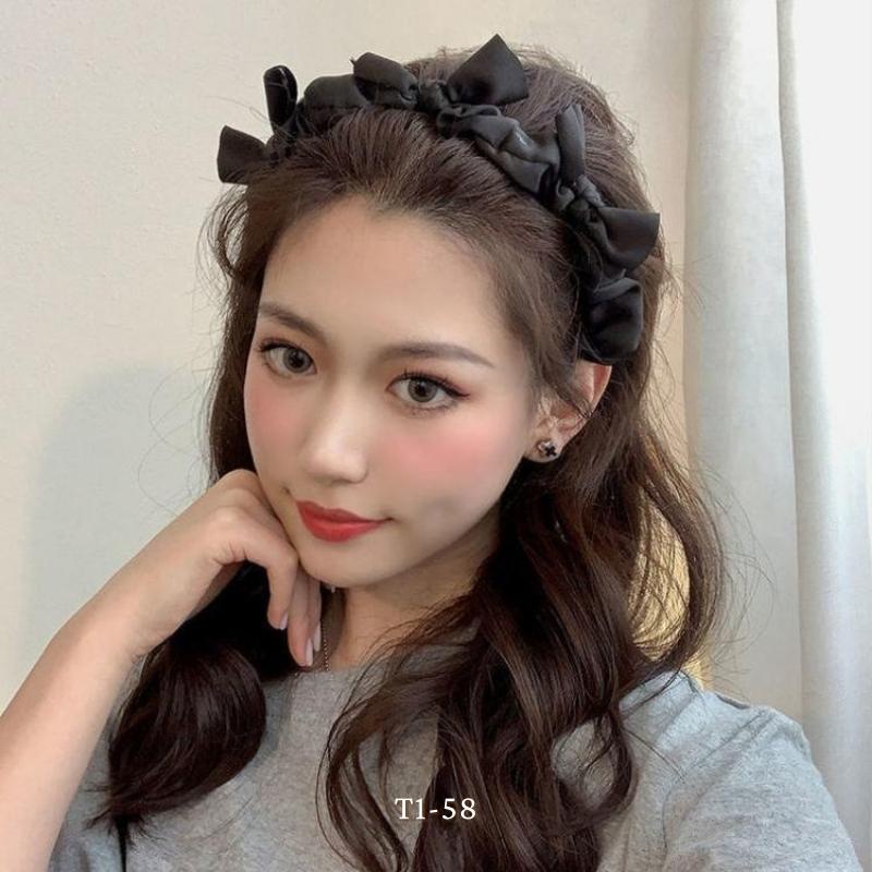 Băng đô lụa satin thắt nơ phong cách Retro Pháp ANNIE T1-58
