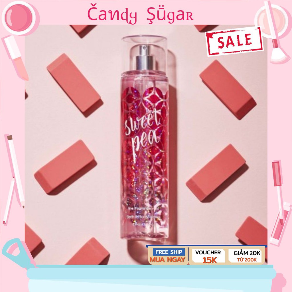 [Čaทɖყ  Şṻɡaʀ] Xịt Thơm Toàn Thân Bath And Body Works - SWEET PEA 236ml (Mỹ) NEW