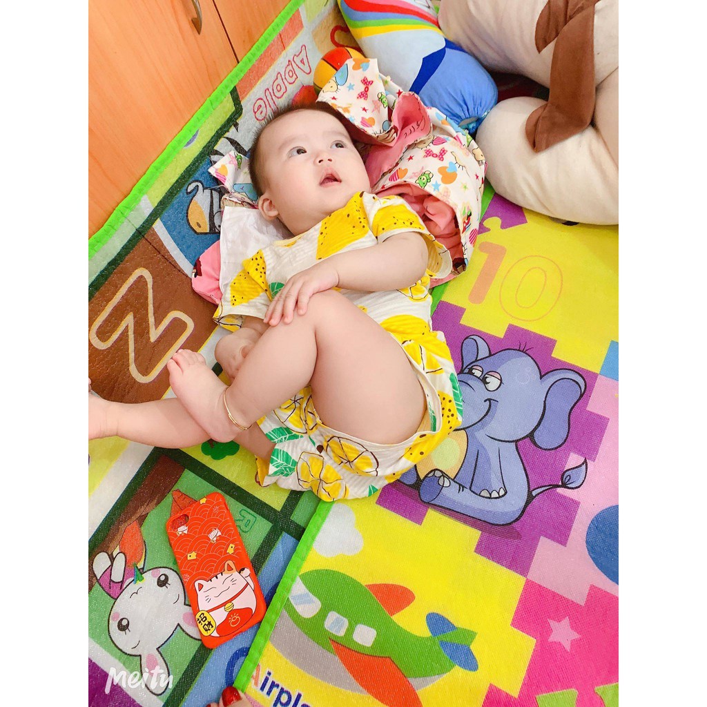 Quần áo trẻ em - Bộ cotton tre cộc tay cho bé từ 3-15kg