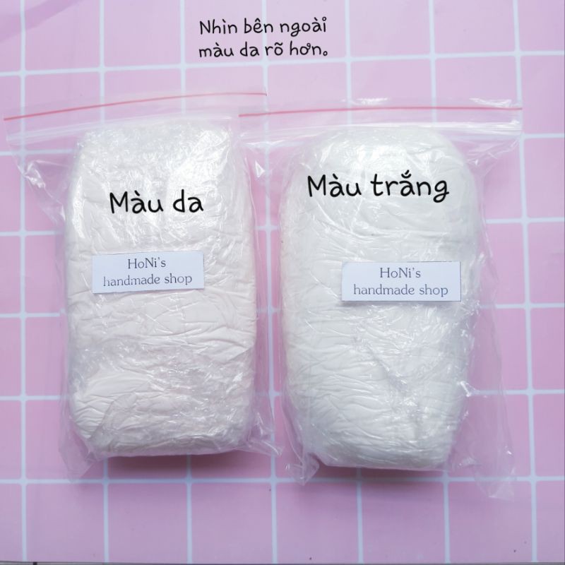 Đất sét Nhật nhựa trắng,da 500g lên màu tươi (cứng như nhựa khi khô)