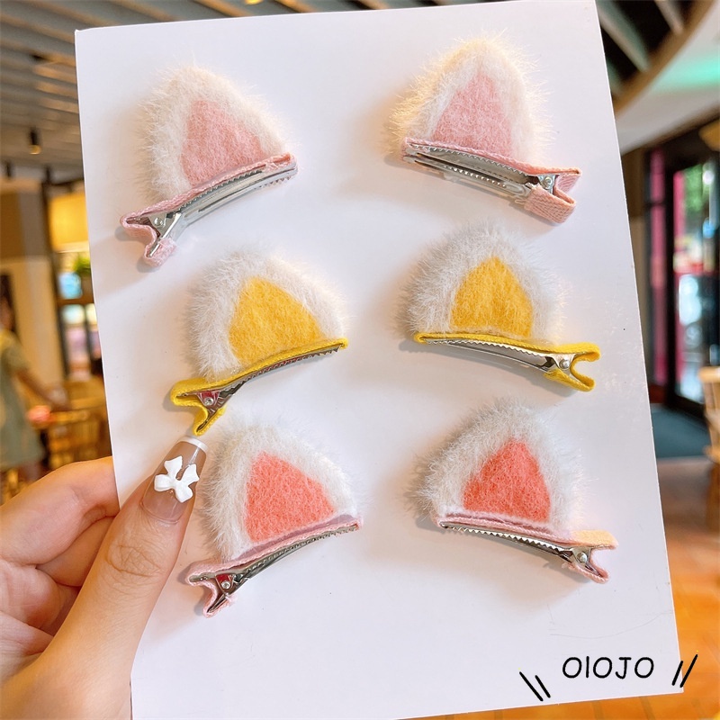 Cặp kẹp tóc hình tai mèo ba chiều dễ thương dành cho bé