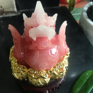 MỘT CON TỲ HƯU ĐỎ CÓ CÁNH NHỎ VỪA XINH TRÊN NHIỀU THỎI VÀNG HOA ĐẸP LẮM ĐỂ BÀN 19cm đk 14cm HOẢ THỔ 680k