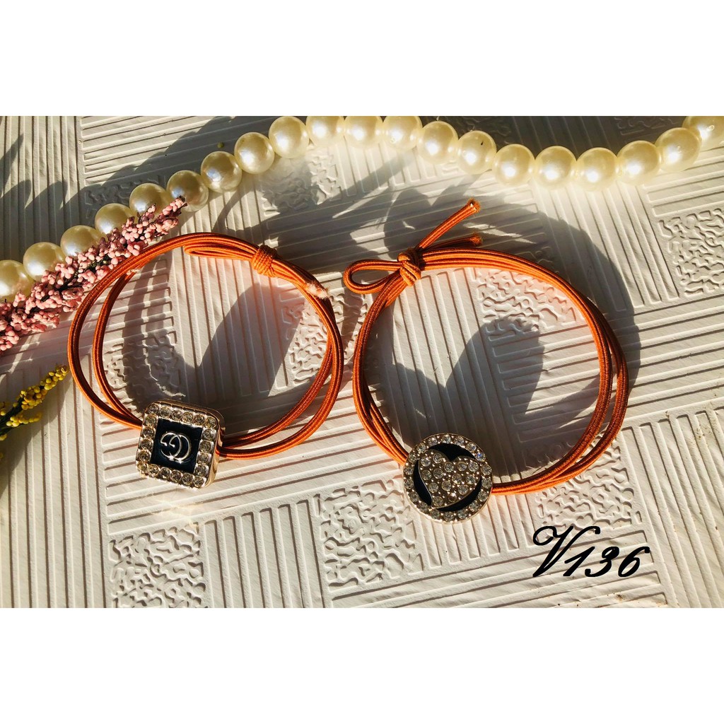 Dây buộc tóc đính giả đá siêu xinh cho nữ