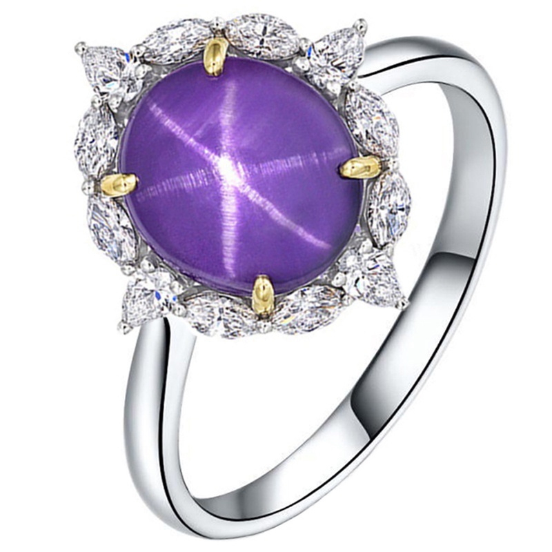 Fancy Nhẫn Cưới Mỏng Đính Đá Zircon Màu Cầu Vồng Lửa Trắng Vàng Tím Xanh Dương Cho Nữ