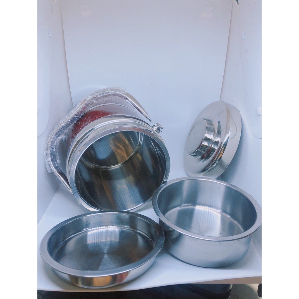 Camen inox cao cấp Zali 3 ngăn 2 nhỏ 1 ngăn lớn 1Lit9 CL 1.9M