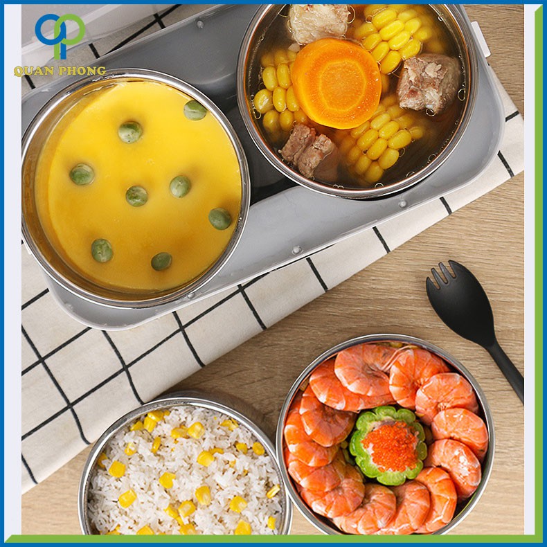 Hộp Cơm Điện Đa Năng Hâm Nóng Và Tự Nấu Chín Thức Ăn Với 4 Ngăn Inox | BigBuy360 - bigbuy360.vn