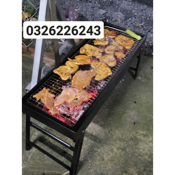 Bếp nướng than hoa BBQ ngoài trời, lò nướng chịu nhiệt chân gấp gọn đa năng cao cấp